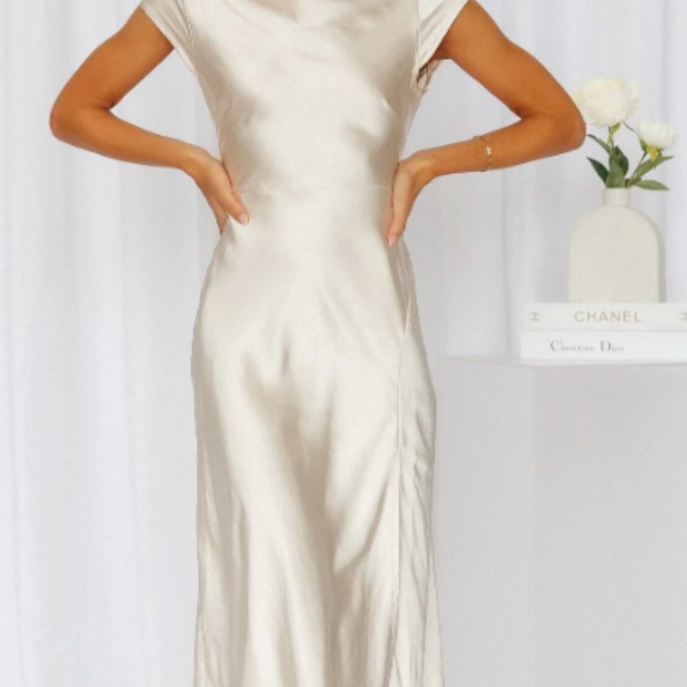 Hello Molly Elegant Cream Midi Dress